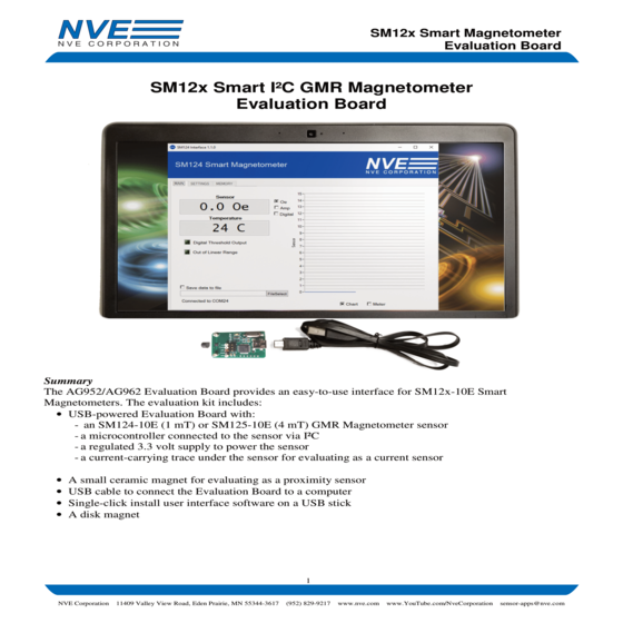 AG962-07E SM125-10E Smart GMR Magnetometer Evaluation Kit